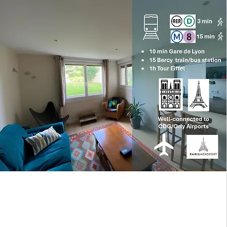 Appartement Cosy 10min From Paris Gare De Lyon Alfortville